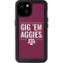 Texas A&M University Gig Em Aggies iPhone 15 Plus Waterproof Case